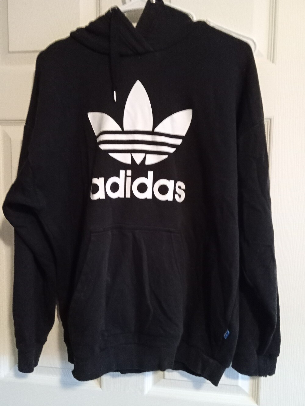 adidas Black Hoodie with White Trefoil Logo